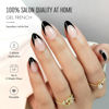 Picture of SHANGMENG Black French Tip Press on Nails Almond - Soft Gel Press on Nails Short for Women Gift, Fit Perfectly & Natural Stick on Nails with Glue in 16 Sizes - 32 Reusable Fake Nails, French Black