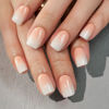 Picture of SHANGMENG Ombre Press on Nails Square - Soft Gel Press on Nails Short for Women Gift, Fit Perfectly & Natural Stick on Nails with Glue in 16 Sizes - 32 Reusable Fake Nails, Gradient White