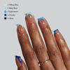 Picture of BTArtboxnails XCOATTIPS French Tip Press On Nails - Blue Press On Nails Short, Square Fake Nail Tips, 160Pcs Soak Off Soft Gel Acrylic Brown Nail Extension in 16 Sizes