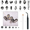 Picture of 2630Pcs Mine Black Nail Rhinestones 120 Multi Shapes Metallic Black Big Gems Nail Charms +2510 Flatback Rhinestones Round Beads K9 Glass Stones Nail Art Diamonds Jewels for Nails Eyes Makeup Crafts