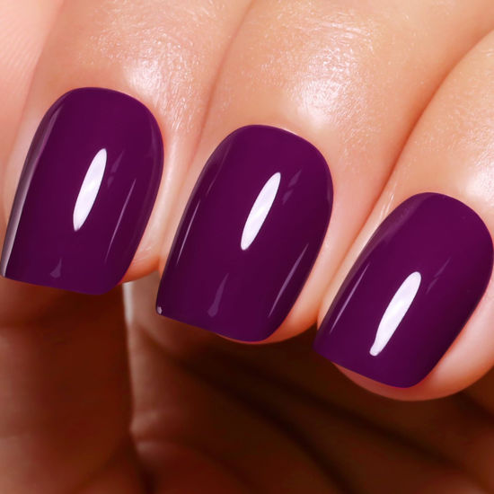 Picture of Ozzeal Gel Polish, 0.5 Fl Oz Wine Purple Gel Nail Polish Autumn Winter Soak Off LED UV Gel Nail Polish Art Starter Manicure Salon DIY Nail Gel Polish