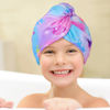 Picture of Basumee Microfiber Hair Towel Wrap for Kids 2 Pack Rapid Drying Hair Towel with Button Hair Turbans for Wet Hair Wraps Head Towel Wrap for Women and Girls, Colorful Unicorn