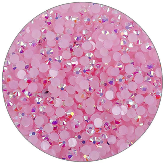 Picture of 3000 Pieces SS12 3mm Flatback Rhinestones Clear Glasses Round Gems AB Crystals for Nail Art DIY Crafts Clothes Glitter Stones （Light Pink）
