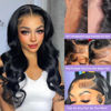 Picture of Vigriss Body Wave Lace Front Wigs Human Hair Pre Plucked Glueless Human Hair Wigs for Black Women 180% Density 13x4 HD Transparent Lace Front Wig Human Hair with Baby Hair Bleached Knots Wigs 18inch