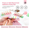 Picture of SAVILAND Nail Stand for Press On Nails Display:15pcs Nail Stand Set 3X Strong Magnet Fake Nail Holder Painting Nails Flase Finger Holder Iridescent Acrylic Nails Art Adhesive Putty Nail Tools Home DIY