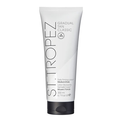 Picture of St.Tropez Gradual Tan Firming Lotion, Medium/Dark Shade, Sun Kissed Glow Self Tan Moisturizer, 5 Skincare Benefits, Vegan, Natural & Cruelty Free, 6.7 Fl Oz