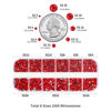Picture of Beadsland Rhinestones for Makeup,8 sizes 2500pcs Light Red Flatback Rhinestones Face Gems for Nails Crafts with Tweezers and Wax Pencil,Light Siam,SS4-SS30