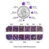 Picture of Beadsland Rhinestones for Makeup,8 sizes 2500pcs Purple Flatback Rhinestones Eye Gems for Nails Crafts with Tweezers and Wax Pencil,Purple Velvet,SS4-SS30
