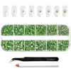 Picture of Beadsland Rhinestones for Makeup,8 sizes 2500pcs Light Green Flatback Rhinestones Face Gems for Nails Crafts with Tweezers and Wax Pencil,Peridot,SS4-SS30