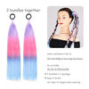 Picture of Ponytail Extension 18 inch Light Purple to Pink to Blue Colored Hair Extensions for Braiding Ombre Pony Tail Hair Extensions for Braids with Hair Tie Rave Crazy Hair Day 2 Packs