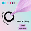 Picture of Ponytail Extension 18 inch Light Purple to Pink to Blue Colored Hair Extensions for Braiding Ombre Pony Tail Hair Extensions for Braids with Hair Tie Rave Crazy Hair Day 2 Packs
