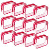 Picture of Weewooday 12 Pieces Clear Cosmetics Bag PVC Zippered Clear Toiletry Carry Pouch Cosmetic Makeup Bag Waterproof Makeup Bag Vinyl Plastic Organizer Case for Vacation Bathroom(Deep Rose,Small)