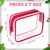Picture of Weewooday 12 Pieces Clear Cosmetics Bag PVC Zippered Clear Toiletry Carry Pouch Cosmetic Makeup Bag Waterproof Makeup Bag Vinyl Plastic Organizer Case for Vacation Bathroom(Deep Rose,Small)