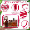 Picture of Weewooday 12 Pieces Clear Cosmetics Bag PVC Zippered Clear Toiletry Carry Pouch Cosmetic Makeup Bag Waterproof Makeup Bag Vinyl Plastic Organizer Case for Vacation Bathroom(Deep Rose,Small)