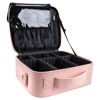 Picture of gzcz Makeup Bag Organizer 10.2'' Travel Makeup Train Case Cosmetic Brush Organizer Portable Artist Storage bag with Adjustable Dividers and shoulder strap for Make up Accessories (Cute Pink)