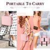 Picture of gzcz Makeup Bag Organizer 10.2'' Travel Makeup Train Case Cosmetic Brush Organizer Portable Artist Storage bag with Adjustable Dividers and shoulder strap for Make up Accessories (Cute Pink)