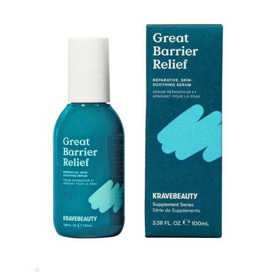 Picture of KraveBeauty Jumbo Great Barrier Relief, Soothing Skin Barrier Repair Serum, Contains Tamanu Oil to Soothe and Calm Redness, For All Skin Types, Vegan & Cruelty Free, 3.38 fl oz