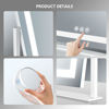 Picture of Gvnkvn Lighted Makeup Mirror, 17.3"x13" Hollywood Vanity Mirror with Lights,Three Color Lighting Modes, and 5X Magnification Mirror, Smart Touch Control, 360°Rotation (White, Gift Box)