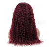 Picture of XSY 99J Burgundy Headband Wigs Deep Wave Human Hair Wig for Black Women Real Human Hair None Lace Front Wigs Machine Made Wigs Glueless Brazilian Headband Curly Human Hair Wig 22 Inch