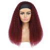 Picture of XSY 99J Burgundy Headband Wigs Deep Wave Human Hair Wig for Black Women Real Human Hair None Lace Front Wigs Machine Made Wigs Glueless Brazilian Headband Curly Human Hair Wig 22 Inch