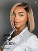 Picture of LUVME HAIR 8 Inch Ash Blonde Blunt Cut Bob Wig Human Hair Pre Cut Glueless HD Lace Closure Wig Mature Boss Side Parted Ombre Straight Short Wig