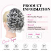 Picture of REECHO Ponytail Extension, 9" Claw Clip in Short Curly Wavy Pony Hair Extension Jaw Clip on Pony Tail HP001 Hairpiece for Women - Grey with White Ends