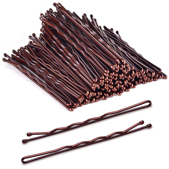 Picture of Large Bobby Pins Brown,MORGLES 2.75" Jumbo Hair Pins Brown Long bobby Pins for Thick Hair for Women Girls with Box-120 count