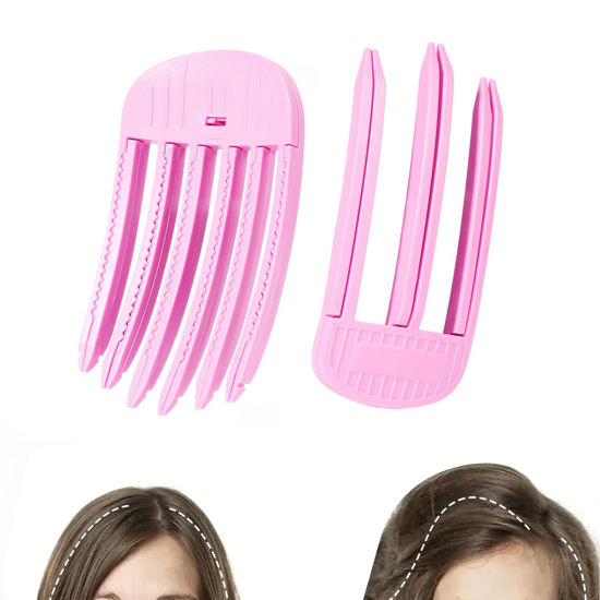 Picture of 2PCS Hair Volume Clip for Fluffy Bangs, Easy High Crown Volume Comb for Women, Volumizing Hair Clips Instant No-Trace Hair Root Lifting Clips for Natural Voluminous Look, Rose Red