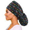 Picture of ABAMERICA Ponytail Scrub Caps for Women Surgical Caps Nurse Hat with Functional Ponytail Holder for Long Hair, Single or Satin Lined