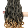 Picture of French Curly Braiding Hair 18 Inch 8 Packs - Pre Stretched Bouncy Braiding Hair- Loose Wavy Braiding Hair Synthetic Hair Extensions For Black Women (18 inch 8 packs 1B/27)
