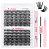 Picture of FADLASH DIY Lash Extension Kit Individual Lashes Cluster D Curl Eyelash Extension Kit with Lash Bond and Seal and Lash Applicator Tool for Self Application at Home (40D+50D-0.07D-12-18MIX KIT)