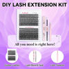 Picture of FADLASH DIY Lash Extension Kit Individual Lashes Cluster D Curl Eyelash Extension Kit with Lash Bond and Seal and Lash Applicator Tool for Self Application at Home (40D+50D-0.07D-12-18MIX KIT)