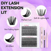 Picture of FADLASH DIY Lash Extension Kit Individual Lashes Cluster D Curl Eyelash Extension Kit with Lash Bond and Seal and Lash Applicator Tool for Self Application at Home (40D+50D-0.07D-12-18MIX KIT)