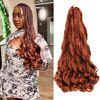 Picture of French Curly Braiding Hair 24 Inch - Pre Stretched Bouncy Braiding Hair- Loose Wavy Braiding Hair Synthetic Hair Extensions For Black Women (24 inch 2 Packs 350)