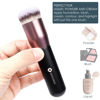 Picture of KINGMAS Round Top Foundation Brush, Premium Kabuki Makeup Brush for Liquid, Blending, Cream, Powder,Blush Buffing Stippling Face Makeup Tools (Black, B (Round Top))