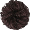 Picture of FESHFEN Messy Bun Hair Piece - Large Wavy Curly Elastic Hair Bun Scrunchies Ponytail Extensions Synthetic Chignon Hairpieces for Women, Black Cherry 1.94oz