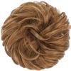 Picture of FESHFEN Messy Bun Hair Piece - Large Wavy Curly Elastic Hair Bun Scrunchies Ponytail Extensions Synthetic Chignon Hairpieces for Women, Strawberry Blonde 1.94oz