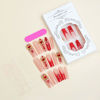 Picture of Gifiky Long Square Press on Nails French Fake Nails Red Nails Tips Full Cover Crystal Gem Design False Nails for Women and Girls 24Pcs