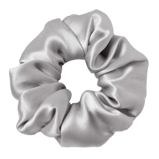 Picture of LILYSILK Silk Hair Scrunchies for Frizz&Breakage Prevention, 100% Mulberry Silk Hair Ties No Damage, Elastic Silk ponytail Holders, 1Pc, Silvergray