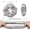 Picture of LILYSILK Silk Hair Scrunchies for Frizz&Breakage Prevention, 100% Mulberry Silk Hair Ties No Damage, Elastic Silk ponytail Holders, 1Pc, Silvergray