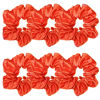 Picture of 6 Pcs Satin Silk Hair Scrunchies Soft Hair Ties Fashion Hair Bands Hair Bow Ropes Hair Elastic Bracelet Ponytail Holders Hair Accessories for Women and Girls (4.5 Inch, Orange)