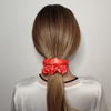 Picture of 6 Pcs Satin Silk Hair Scrunchies Soft Hair Ties Fashion Hair Bands Hair Bow Ropes Hair Elastic Bracelet Ponytail Holders Hair Accessories for Women and Girls (4.5 Inch, Orange)