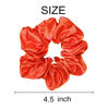Picture of 6 Pcs Satin Silk Hair Scrunchies Soft Hair Ties Fashion Hair Bands Hair Bow Ropes Hair Elastic Bracelet Ponytail Holders Hair Accessories for Women and Girls (4.5 Inch, Orange)