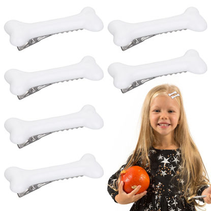 Picture of WLLHYF 6 Pieces Bone Hair Clip Skull Skeleton HairPins Side Hair Clip Cosplay Costume Decorative Hair Pins Clips Accessories Barettes for Women Girls
