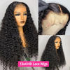 Picture of bangjazz 180% Density HD Lace Front Wigs Human Hair Deep Wave Wig 13x4 Lace Frontal Wigs Human Hair 24 Inch Curly Wigs for Black Women Pre Plucked with Baby Hair Natural Hairline Natural Color