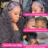 Picture of bangjazz 180% Density HD Lace Front Wigs Human Hair Deep Wave Wig 13x4 Lace Frontal Wigs Human Hair 24 Inch Curly Wigs for Black Women Pre Plucked with Baby Hair Natural Hairline Natural Color