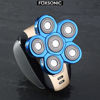 Picture of FOXSONIC Blue 6 Blades Electric Shaver Replacement Heads 6 Blades Head Shaver Replacement Blades Bald Shaver with Blade Cover Electric Razor Shaver Head