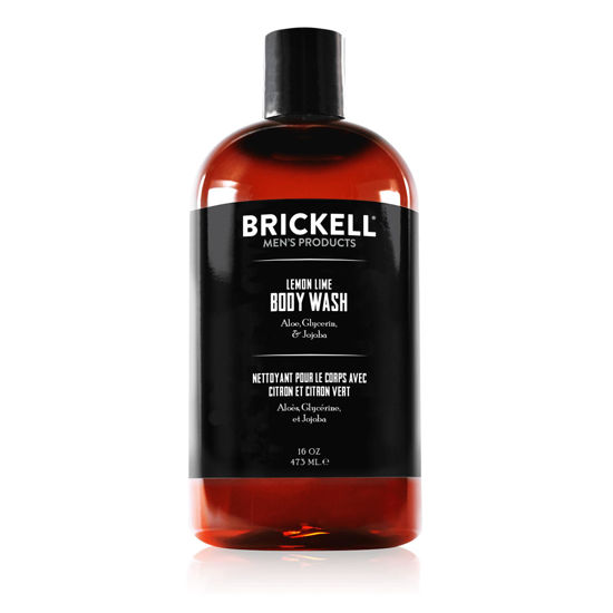Picture of Brickell Men's Invigorating Body Wash for Men, Natural and Organic Deep Cleaning Shower Gel with Aloe, Glycerin, and Jojoba Oil, Sulfate Free (Lemon Lime, 16 Ounce)