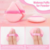 Picture of Thrilez 20pcs Triangle Powder Puff, Loose Powder Puffs Makeup Puff for Face Powder, Setting Powder Puff for Make Up, Face Puff Pads for Press Powder, Sponge Powder Applicator for Face and Eye (Pink)