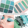 Picture of evpct 9 Colors Green Glitter Shimmer Eye Shadow Makeup Palette Light Bright Emerald Dark Avocado Neon Green Highly Pigmented Waterproof Matte Metallic Shimmer Pearl Party Sparkling Eyeshadow Palette